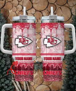 Kansas City Chiefs NFL Glitter Custom Name 40oz Stanley Tumbler