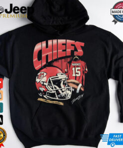 Kansas City Chiefs NFL football Patrick Mohames helmet graphic shirt