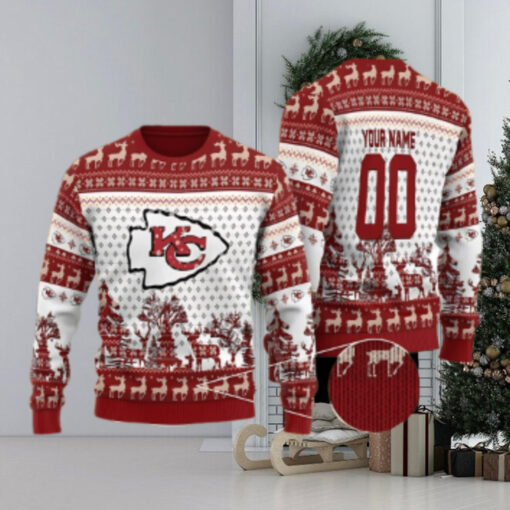 Kansas City Chiefs Personalized Reindee Ugly Christmas Sweater