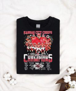 Kansas City Chiefs Team 2024 American Football Conference Champions Signatures Shirt