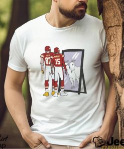 Kansas City Chiefs Travis Kelce and Patrick Mahomes Mirror Goats Super Bowl LVIII Shirt