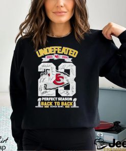 Kansas City Chiefs Undefeated 2023 2024 perfect season back to back Super Bowl signatures shirt