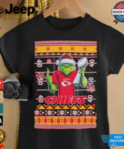 Kansas City Chiefs X Grinch Christmas with Super Bowl Trophy ugly Christmas shirt