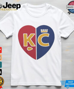 Kansas City Chiefs X Kansas City Royals split heart 2024 shirt