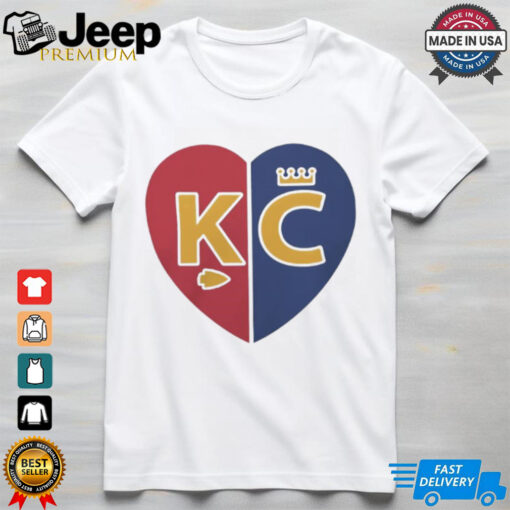 Kansas City Chiefs X Kansas City Royals split heart 2024 shirt