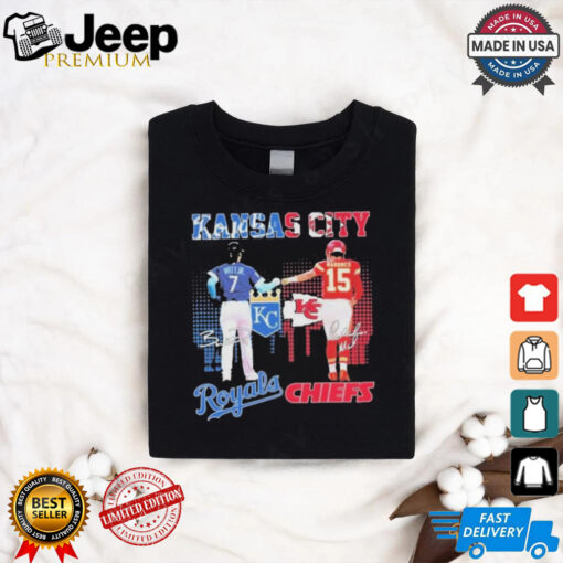 Kansas City Royals Bobby Witt Jr. Kansas City Chiefs Patrick Mahomes Stars 2024 Signatures Shirt