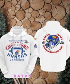 Kansas Jayhawks 2023 Guaranteed Rate Bowl Champions White Hoodie