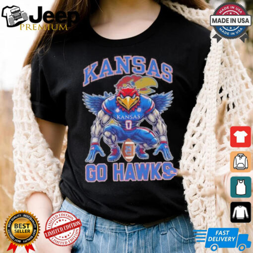 Kansas Jayhawks Football Go Hawks Mascot Shirt