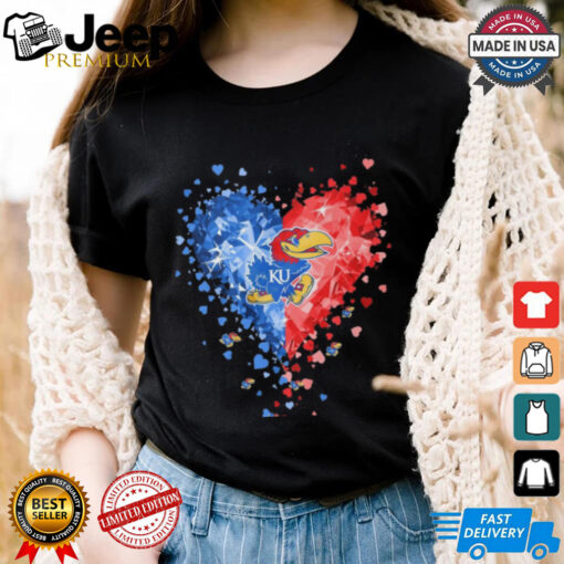 Kansas Jayhawks basketball Crystal Heart Shirt