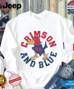 Kansas Jayhawks crimson and blue shirt