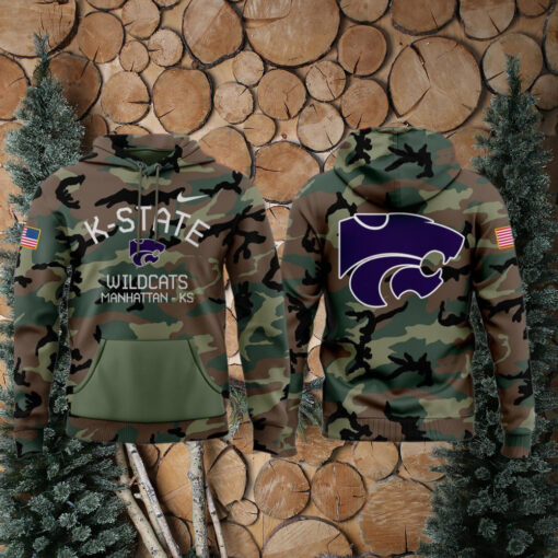 Kansas State Wildcats Thank You Veterans Champions Rate Bowl 2024 For Fans Limited Camo Hoodie