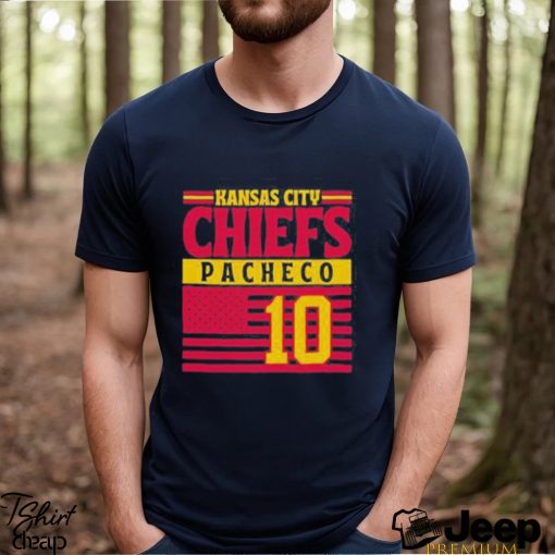 Kansas city Chiefs pacheco 10 American flag Football T shirt