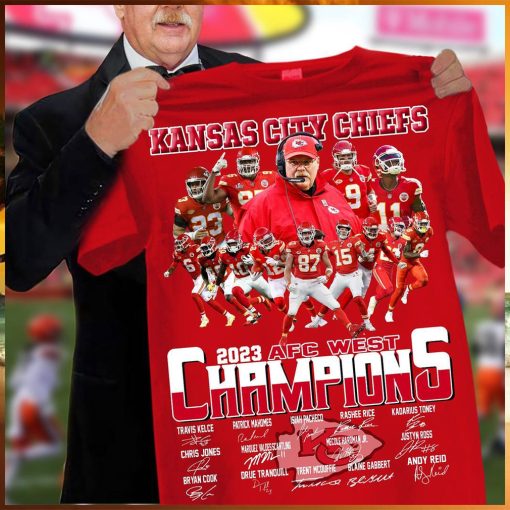 Kansas city chiefs 2023 afc west champions team signature shirt