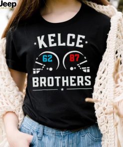 Kelce brothers Travis Kelce and Jason Kelce helmet shirt