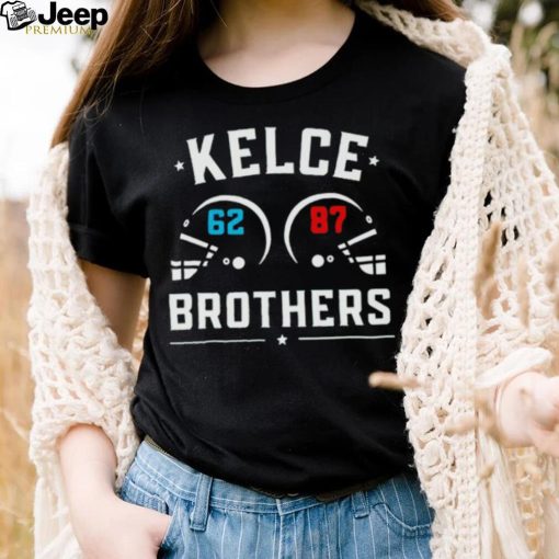 Kelce brothers Travis Kelce and Jason Kelce helmet shirt