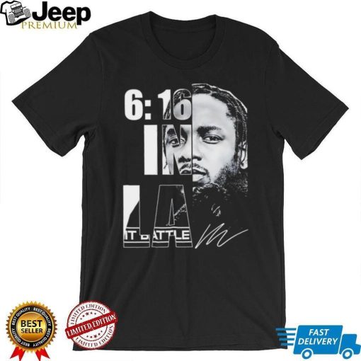 Kendrick Lamar rapper 6 16 in LA signature shirt