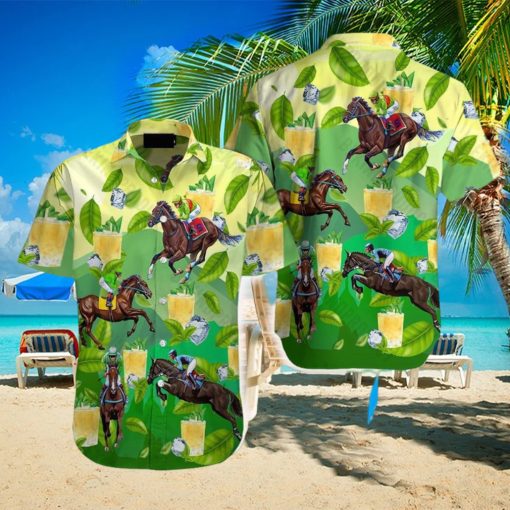 Kentucky Derby Mint Julep Drinking Green Hawaiian Shirt Aloha Casual Shirt For Men And Women