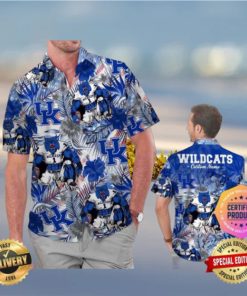 Kentucky Wildcats America Flag Tropical Floral Aloha Hawaiian Shirt Beach Shorts Custom Name For Men Women