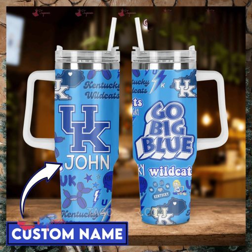 Kentucky Wildcats Go Big Blue Personalized 40 Oz Tumbler With Handle