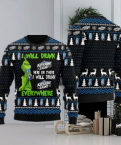 Keystone Light Grinch Will Drink Everywhere Ugly Sweater