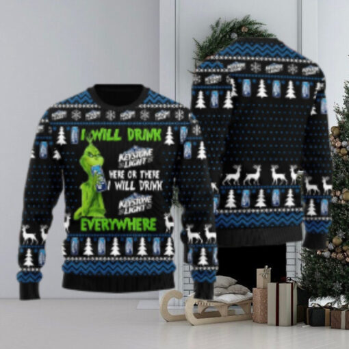 Keystone Light Grinch Will Drink Everywhere Ugly Sweater