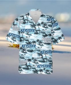 Keystone Light Hawaiian Sea Island Pattern Hawaiian Shirt