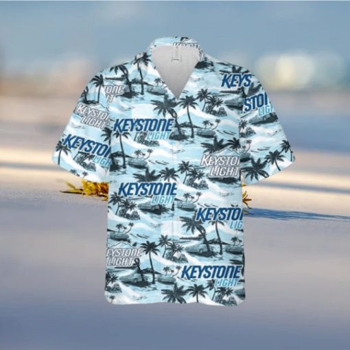 Keystone Light Hawaiian Sea Island Pattern Hawaiian Shirt