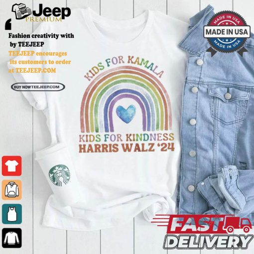 Kids For Kamala Kids For Kindness Harris Walz 24 Rainbow LGBTQ T shirt