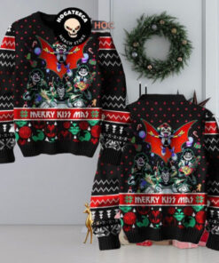 Kiss Band Merry KISSmas Bat Devil Christmas Sweater Chirstmas Gifts 2024 Xmas For Family And Friends Ugly Sweater