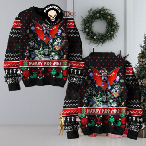 Kiss Band Merry KISSmas Bat Devil Christmas Sweater Chirstmas Gifts 2024 Xmas For Family And Friends Ugly Sweater