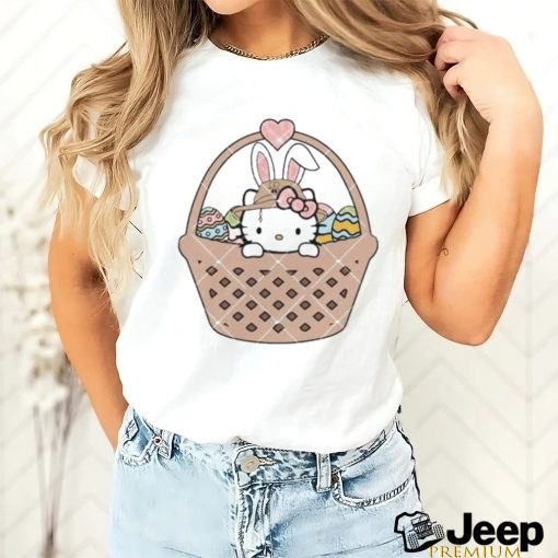 Kitty Easter Eggs Basket Easter heart shirt