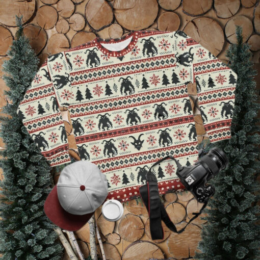 Krampus Ugly Christmas Sweatshirt, Funny Gothic Holiday Sweater