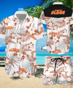 Ktm Racing Tropical Hawaiian Shirts And Short Summer Beach Set