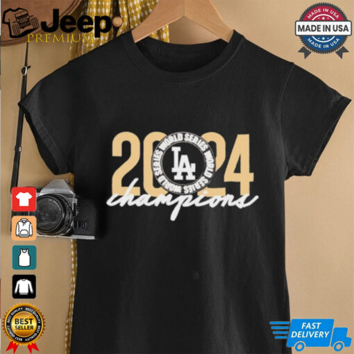 LA Dodgers 2024 MLB World Series Champions circle logo shirt