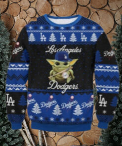 LA Dodgers Baby Yoda Christmas Ugly Sweater