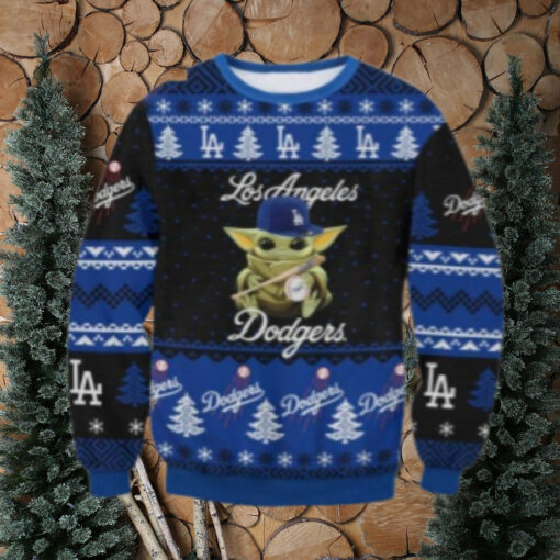 LA Dodgers Baby Yoda Christmas Ugly Sweater