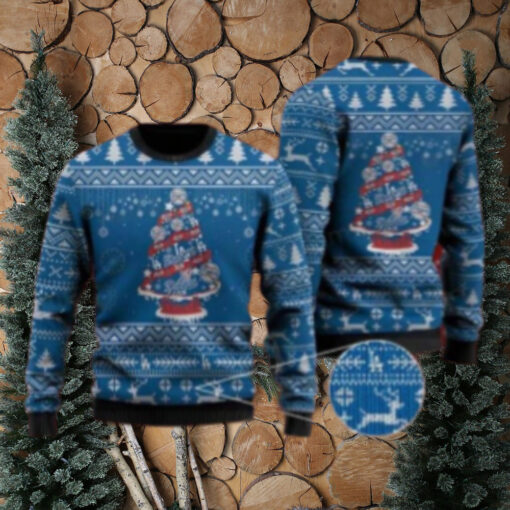 LA Dodgers Christmas Ugly Sweater With Baseball Tree Design