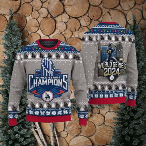 LA Dodgers World Series 2024 Ugly Christmas Sweater