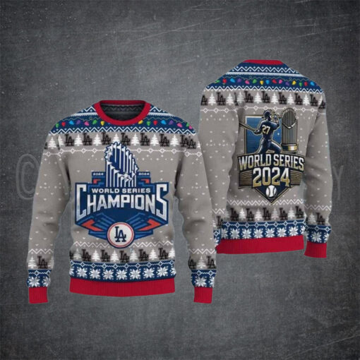 LA Dodgers World Series 2024 Ugly Christmas Sweater