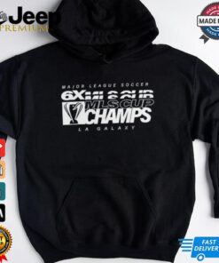 LA Galaxy 6x MLS Cup Champions 2024 shirt featuring a bold design with the LA Galaxy logo and a commemorative 
