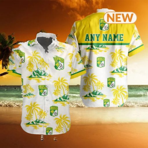 LIGA MX Club Leon Special Custom Hawaiian Design Button Shirt