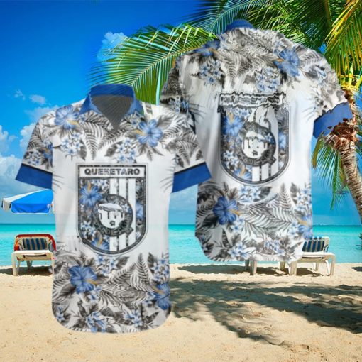 LIGA MX Queretaro FC Special Button Down Hawaiian Shirt Tropical Pattern