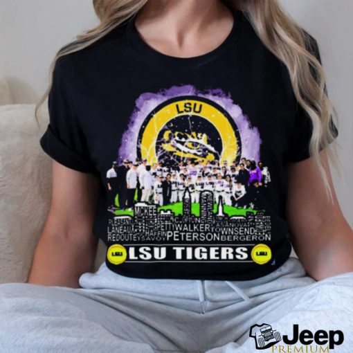 LSU Tigers Softball Team Skyline Players Name Shirt