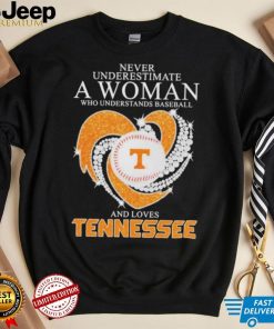 Never Underestimate a woman who understands baseball and loves Tennessee Vols 2024 National Champions heart diamond shirt