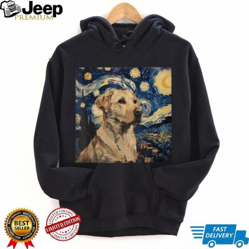 Labrador Retriever Dog Van Gogh Style Starry Night T Shirt