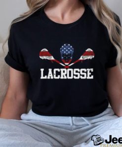 Lacrosse Player Usa American Flag T shirt