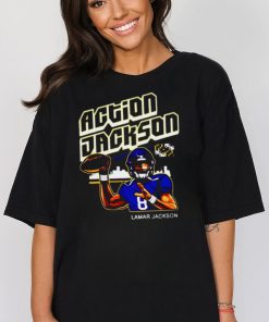 Lamar Jacksons Action Jackson Baltimore Ravens T Shirt