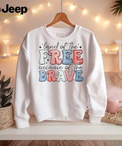 Land Of The Free Because Of The Brave Dalmatian Dots Womens T Shirt