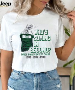 Larry Bird who’s coming in second three point contest champion signature shirt