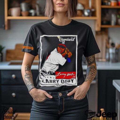 Larry Doby Cleveland throwback card shirt